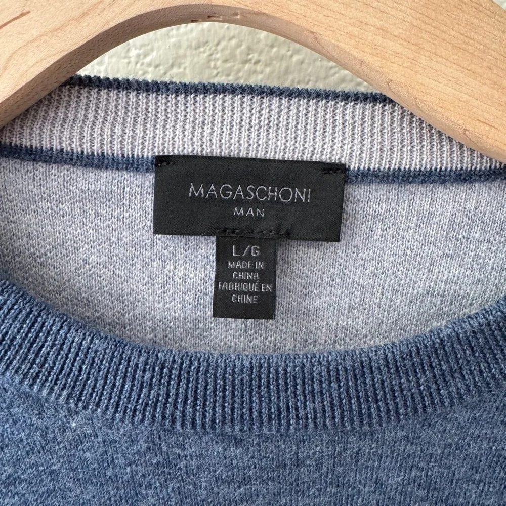 MAGASCHONI MAN Navy Merino‎ Wool Sweater Size Large